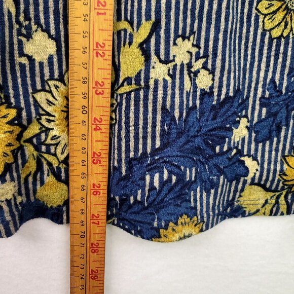 The Muses Lounge Floral Print Striped Poncho-Style Top Womens 2X - Picture 5 of 5